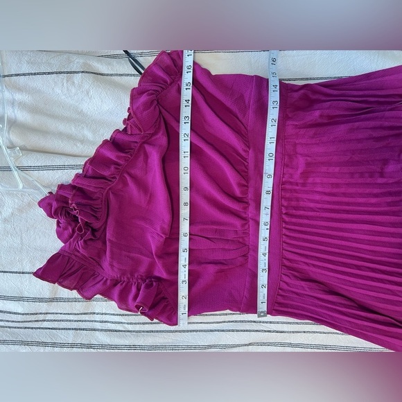 M. Boho Ruffle Trim One Shoulder Sleeveless Pleated Long Dress M. - Picture 13 of 16